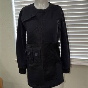 Outdoor Black Patchwork Sweatshirt